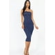 thumbnail image 1 of Saronite Vestido Midi Básico Ajustado sin Tirantes, Azul Marino (para Mujer), 1 of 2