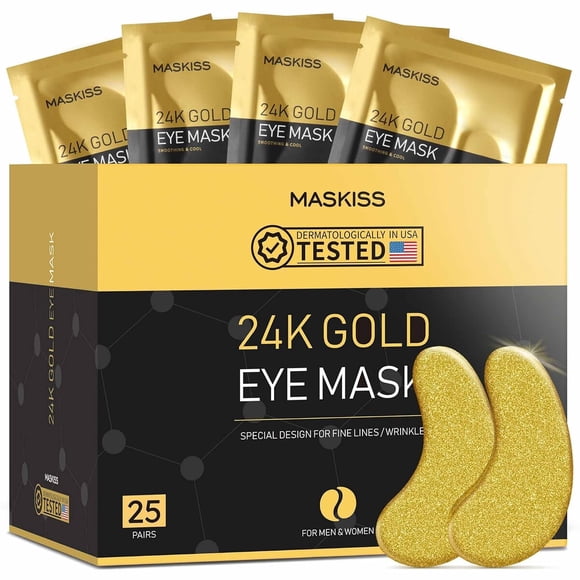 Parches para ojos Maskiss 24K Gold, 25 pares con colágeno