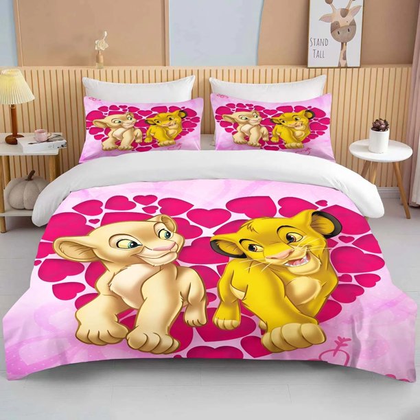 The Lion King Printed 2/3Piece Set Universal,Suitable for Children and Adults Bedding Complete Set 100% Polyester Bed Sheets