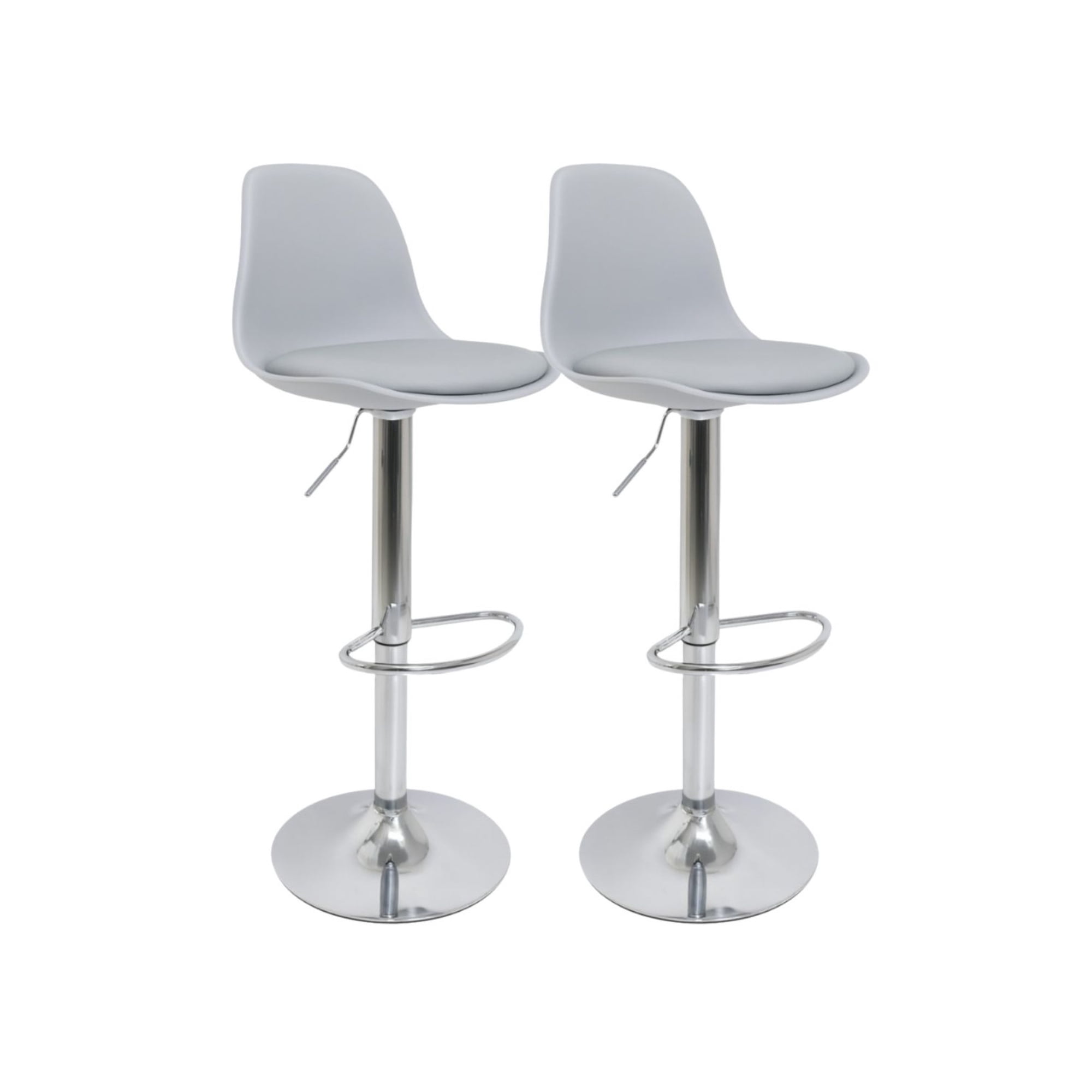 Habita2 Chile - Pack 2 Sillas Alta Taburete Nicky Ajustable - Gris