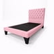 thumbnail image 2 of Cama 1.5 Plaza PREMIUM Capitone ROSADA en Felpa, 2 of 4