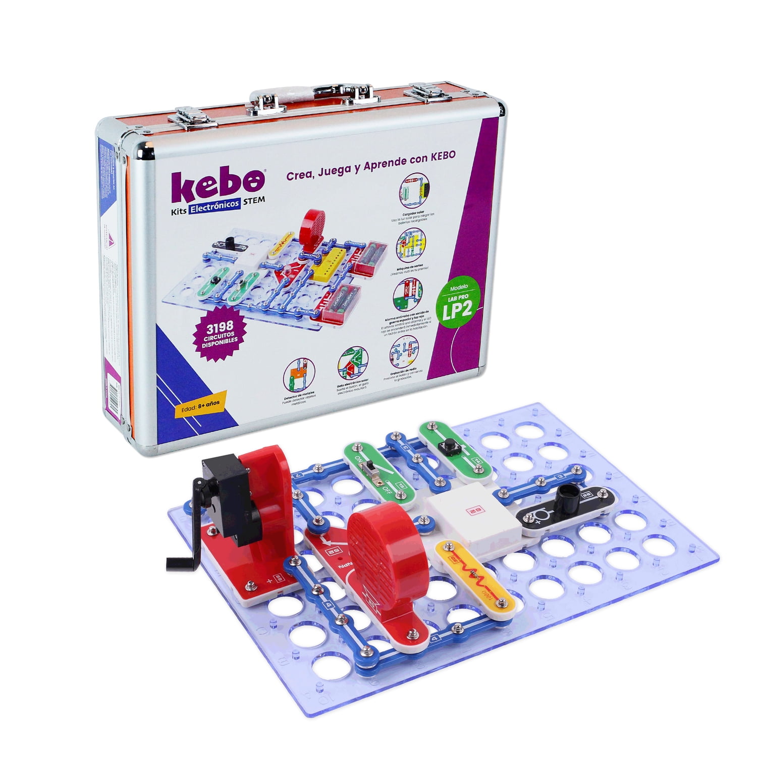 Kebo - Kit Electrónico Educativo Lab Pro Lp2 - 3198 Circuitos