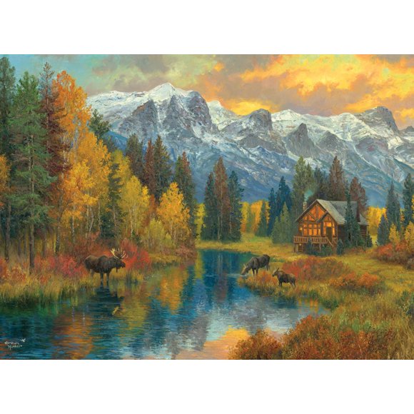 Puzle Abraham Hunter 1000 PC de Buffalo Games sobre las Montañas Rocosas Canadienses