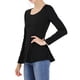 thumbnail image 4 of INSPIRE CHIC Blusas de Mujer de Manga Larga con Escote Redondo y Peplum Casual M Negro, 4 of 8