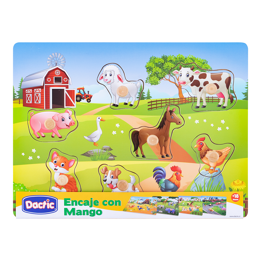 Dactic - Encaje C/mango Animal Granja Madera