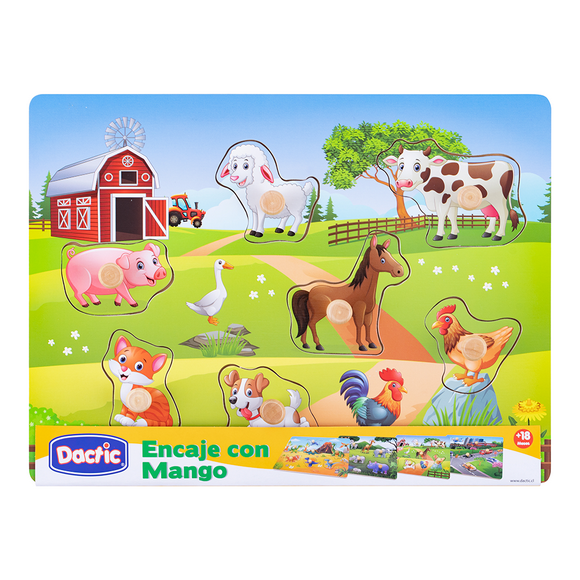 Encaje c/Mango Animal Granja Madera