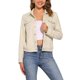 thumbnail image 1 of INSPIRE CHIC Chaqueta de Mujer para Regreso a Clases con Cuello Abatible, Bolsillos con Solapa y Botones a Presión de Imitación de Ante M Beige, 1 of 6