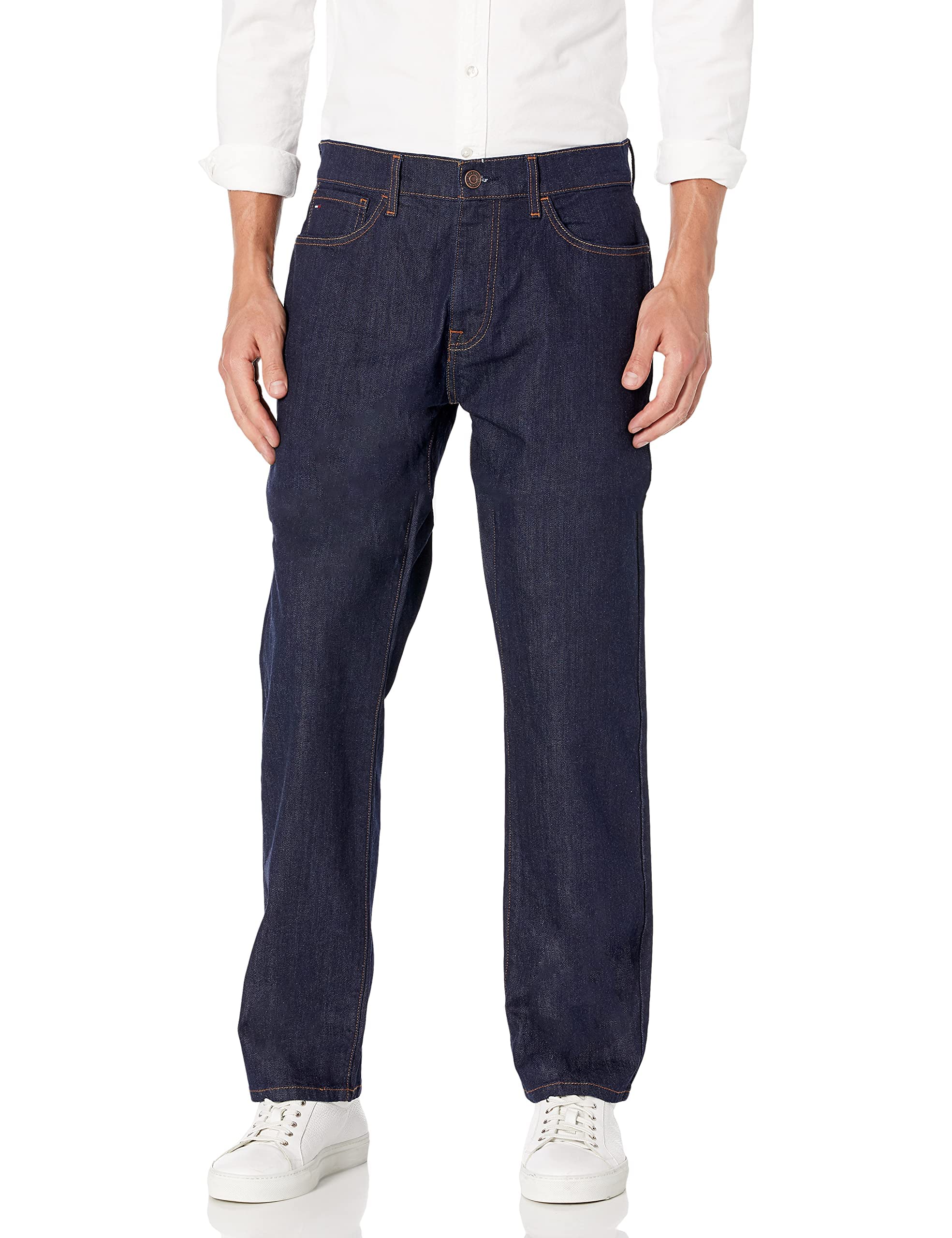 Vaqueros Tommy Hilfiger The Relaxed Fit Para Hombre, Ribeteados, 33 De Ancho X 32 De Largo