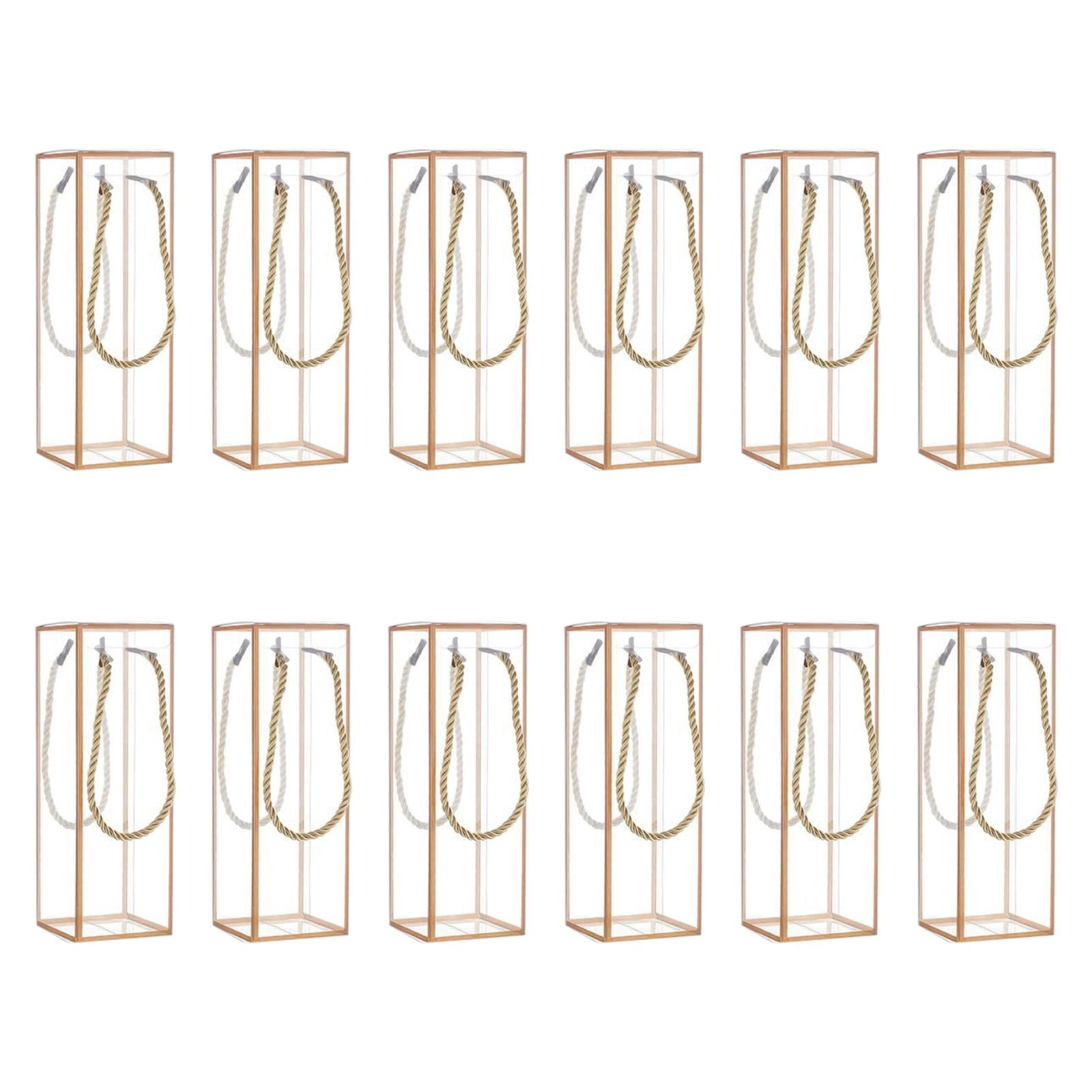 Magideal - 12 Cajas De Regalo Transparentes, Bolsas De Regalo, Cajas De Flores Portátiles Y Sencillas Para Guardar Regalos, Estuches De Embalaje Para Suministros