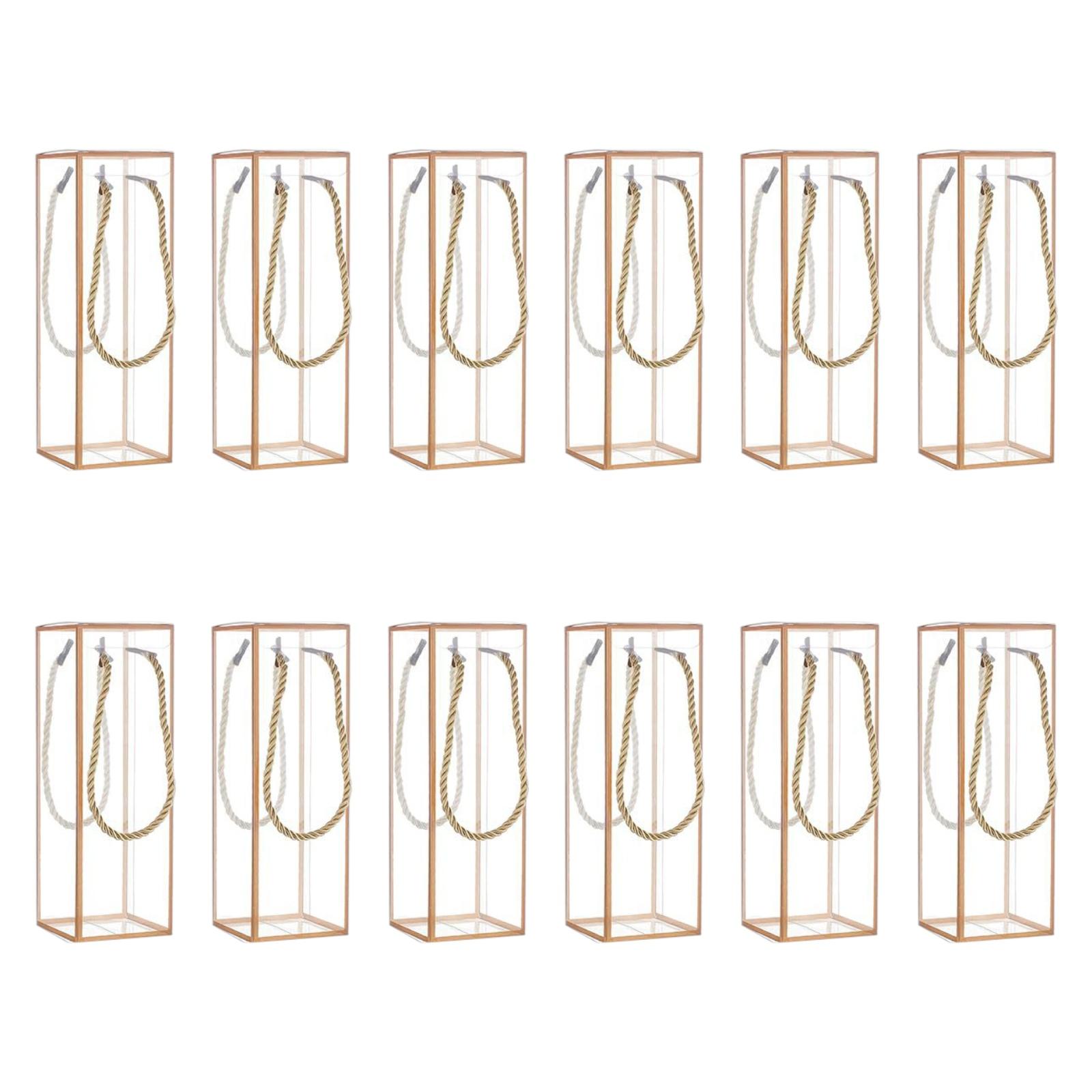Magideal - 12 Cajas De Regalo Transparentes, Bolsas De Regalo, Cajas De Flores Portátiles Y Sencillas Para Guardar Regalos, Estuches De Embalaje Para Suministros