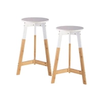 Habita2 Chile - Pack 2 Piso De Bar Sin Respaldo Homelike 65 Cm - Blanco