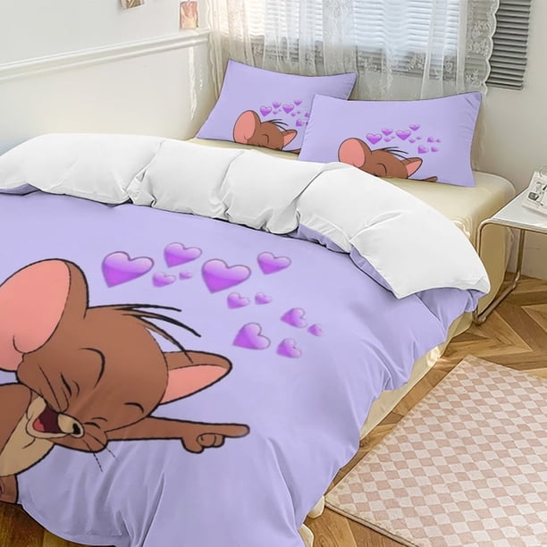 Tom And JerryCartoon Collection 3-Piece Comforter Set Bedding Decor
