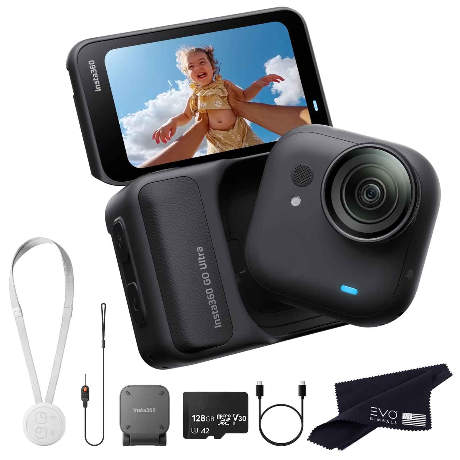 Cámara Insta360 Go Ultra Standard Bundle Midnight Black 4k