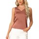 thumbnail image 1 of INSPIRE CHIC Camisola de Satén para Mujer sin Mangas con Escote en V, Top Sedoso con Tirantes Anchos, Blusa Elegante para Dormir y Descansar L Rojo Ladrillo, 1 of 6