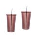 thumbnail image 4 of Taza de vaso de café con aislamiento de acero inoxidable taza 2 taza con tapa y paja, 4 of 5
