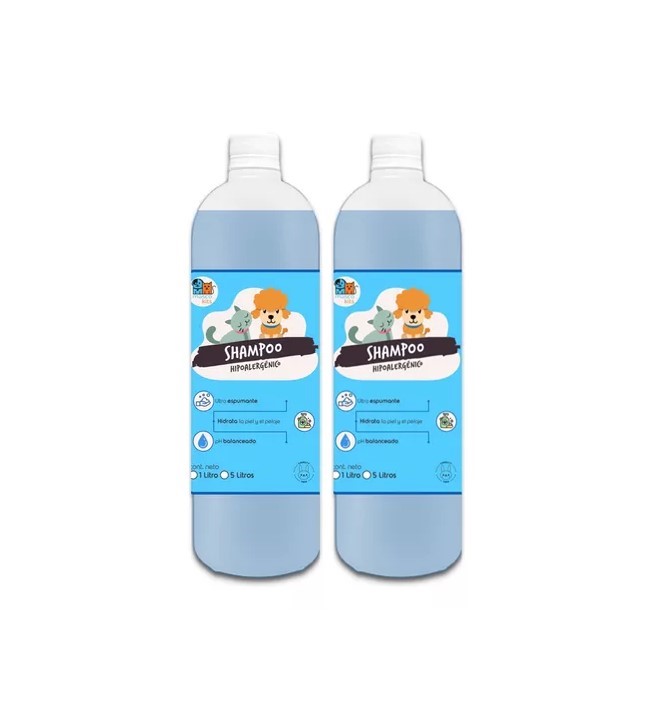Mascokits - Pack 2 Shampoo Hipoalergénico 1 Litros P/ Perros & Mascotas