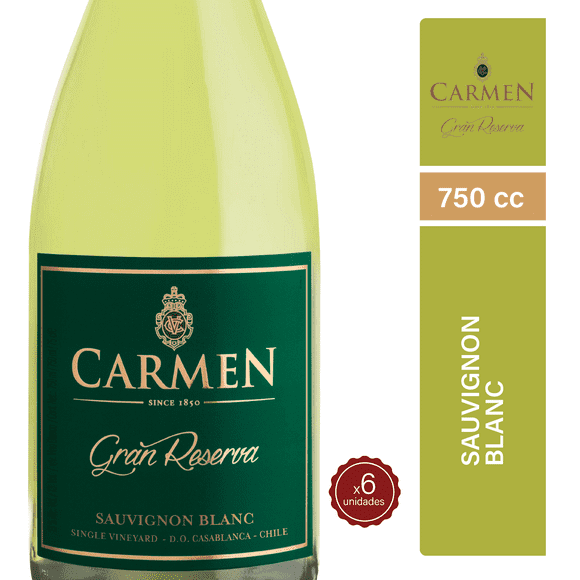 Vino Carmen Gran Reserva Sauvignon Blanc 750cc x6