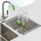 thumbnail image 1 of 1pc Roll Up Dish Drying Rack, Foldable Rolling Dish Drainer Over The Sink, Drying Rack, Stainless Steel Sink Rack For Kitchen Counter Of Various Sizes, 17.7in*11in, 1 of 4