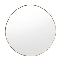 Tuhome - Espejo D80 Circular 80X80X3,5 Cm Dorado Con Marco Metalico