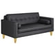 thumbnail image 2 of Sofa Retro 3 Cuerpos Pu 01 Negro, 2 of 5