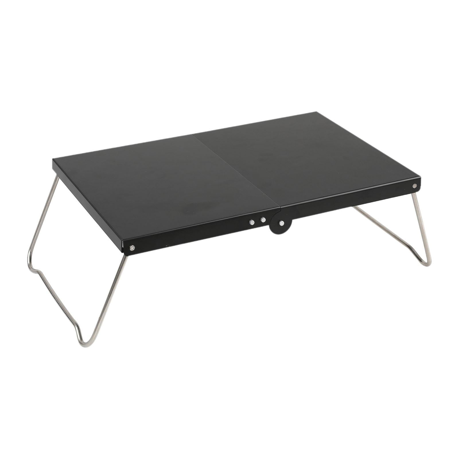 Magideal - Mesa Plegable Para Acampar, Escritorio Plegable Portátil, Escritorio Exterior Multifuncional De Aleación De Aluminio Para Acampar En El Patio Trasero, Negro