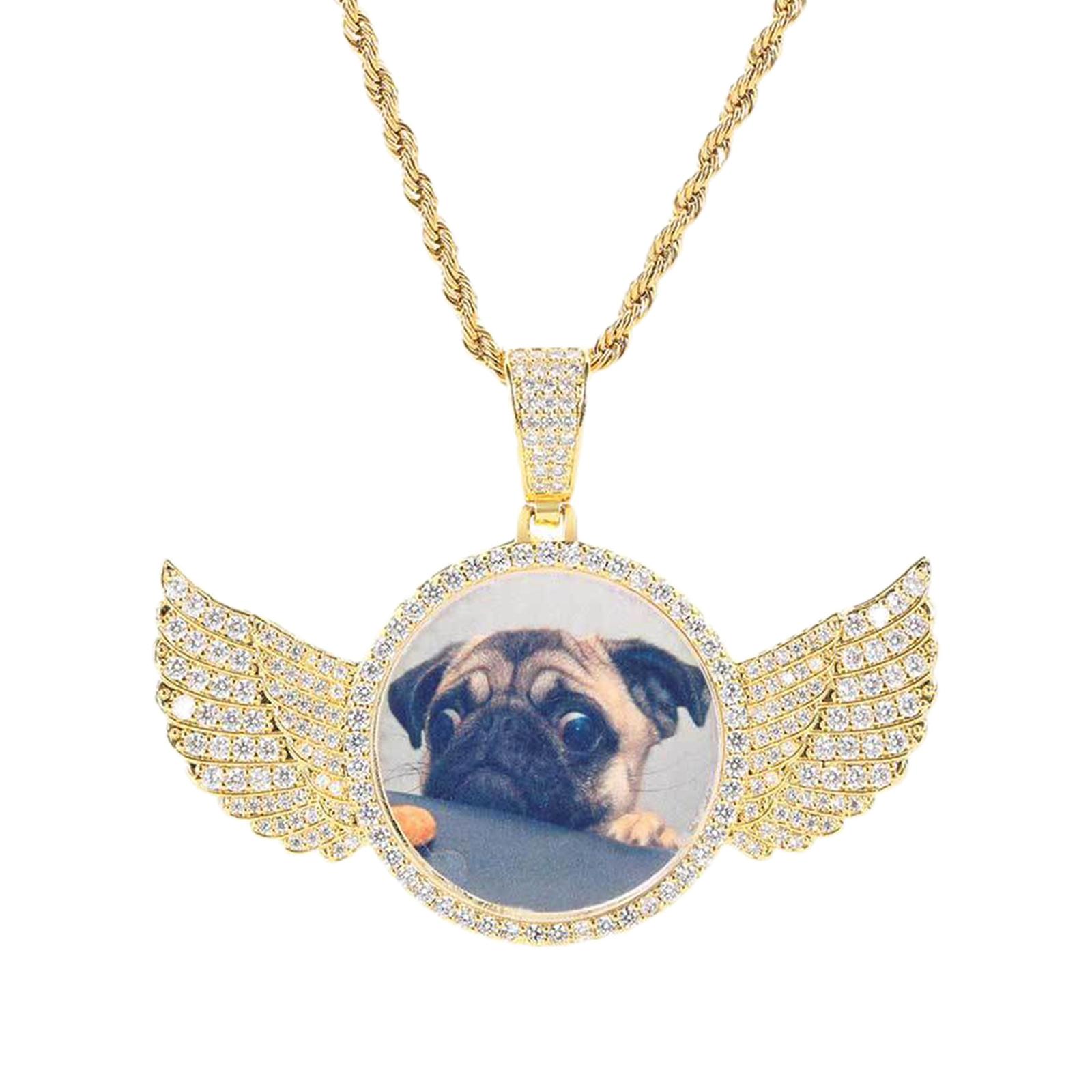 Ioensy - Collar Con Imagen De Circonita Cúbica, Joyería De Regalo, Colgante De Cadena Con Foto En Oro