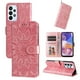 thumbnail image 2 of Funda tipo cartera FOXDOCK para Samsung Galaxy A23 4G/5G , diseño girasol en relieve, cuero PU, cierre magnético, soporte y tarjetero, 2 of 5