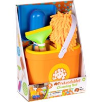Fat Brain Toys - Set De Limpieza Pretendables - Juego De Imitación Con Almacenamiento, Para Niños De 3 Años En Adelante