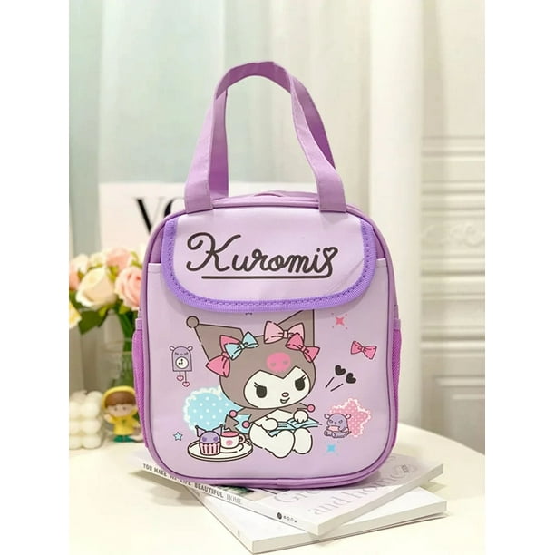 Portable Sanrio Lunch Bag Kuromi Cinnamoroll My Melody Travel Thermal Breakfast Box School Child Large Capacity Tote Food Bag