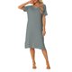 thumbnail image 2 of INSPIRE CHIC Camisón de mujer de rayón con cuello en V, suave y sedoso, de manga corta, camisón midi con bolsillos, vestido ligero para estar en casa, talla M, gris, 2 of 6