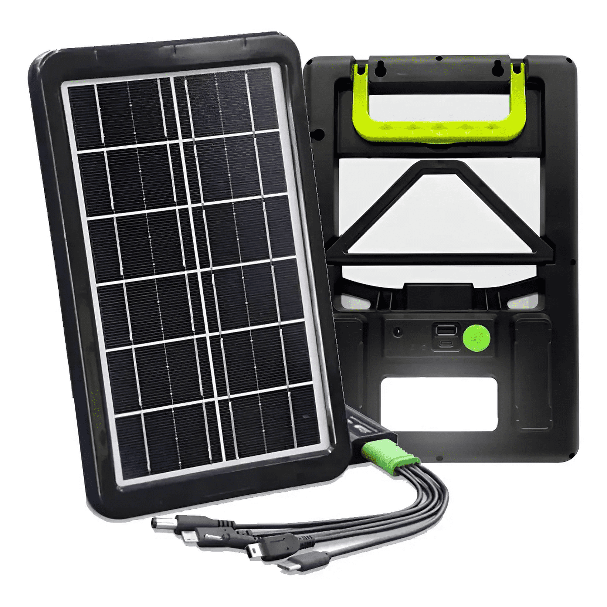 panel Solar Con Batería Belug Recargable Luz De Emergencia 20w-16v Negro