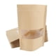 thumbnail image 3 of Bolsa De Papel Kraft 50x Bolsa De Pie Embalaje Con Cierre De Cremallera De Alimentos Con Ventana 14x22 + 4, 3 of 5