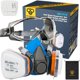 thumbnail image 1 of Máscara respiradora de media cara BEESAFETY RD-518 con gafas de seguridad, 1 of 8