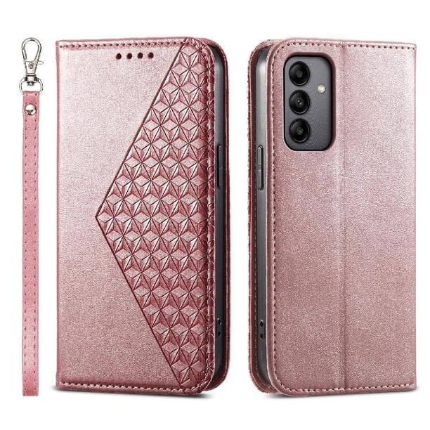Funda Flip FOXDOCK para Samsung Galaxy A05S , Estilo Billetera con Diseño Rombo, Correa de Mano y Soporte, Uso Diario