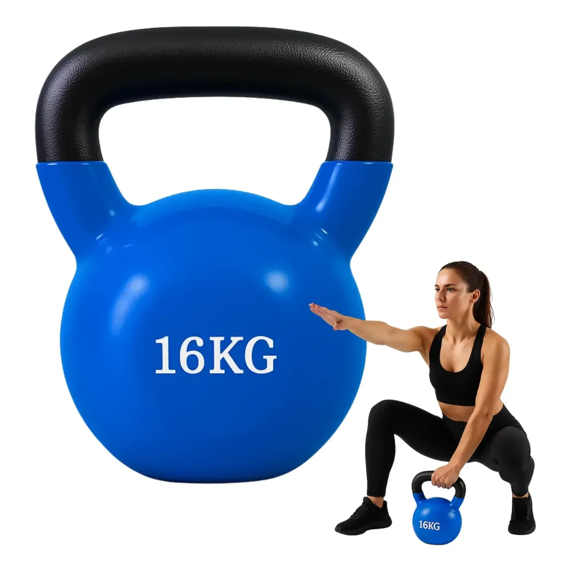 Linea Sport - Pesa Rusa Kettlebell 16 Kg De Acero Con Recubrimiento De Vinilo