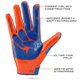 thumbnail image 3 of Guantes de Fútbol Americano Grip Boost Peace 6.0 Boost+ (Azul/Naranja/Azul) Talla Grande, 3 of 4