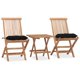 thumbnail image 1 of Juego de muebles de exterior VidaXL plegable de madera de teca, 3 piezas con cojines, 1 of 9