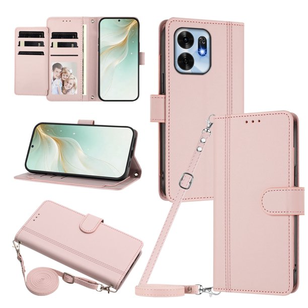 Funda Billetera de Cuero Sintético para Honor X6D, Rosa