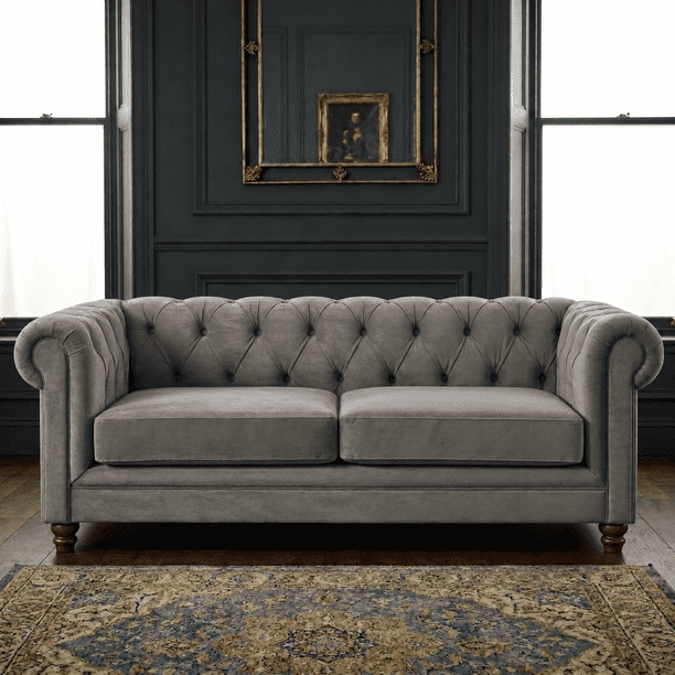 Sofa Florencia 3C Tela Velvet Gris
