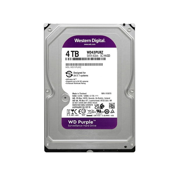 Disco Duro Interno Western Digital Purple 4TB 3.5