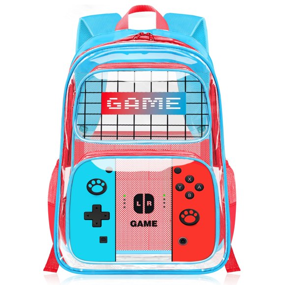 Mochila JIRAIKEI Kids Clear Gamer PVC 43x30x14 cm