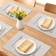 thumbnail image 2 of Juego de 6 elegantes manteles individuales de cuero para decoración de mesa de comedor de cocina - Resistentes al calor y elegantes manteles beige 16.9x11.8 pulgadas, 2 of 6