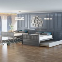 M&Ms - Full Over Full Bunk Bed With Twin Size Trundle, Gray ( Old Sku Lp000250Aae )