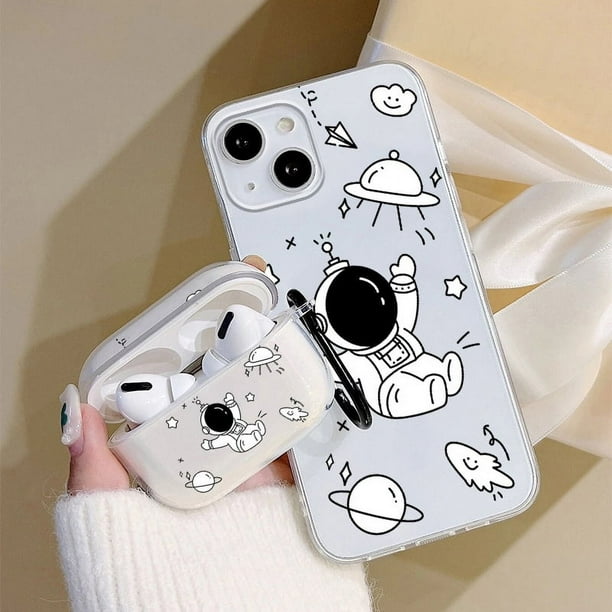 1pc Case For AirPods 1 Or 2 & 1pc Graphic Printed Phone Case For IPhone 11 14 13 12 Pro Max XR XS 7 8 6 Plus Mini, For AirPods 1 Or AirPods 2 Earphone Case Luxury Silicone Cover Soft Earphone Protect