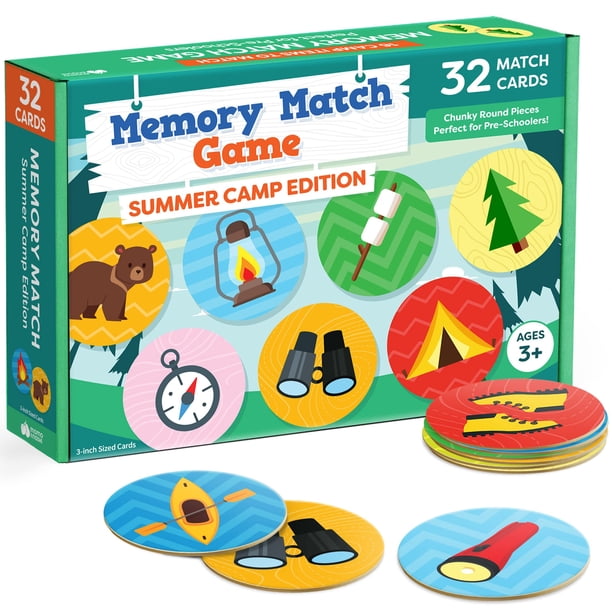 Juego de combinación de recuerdos Momo & Nashi para niños de 4 a 8 años, tema de campamento