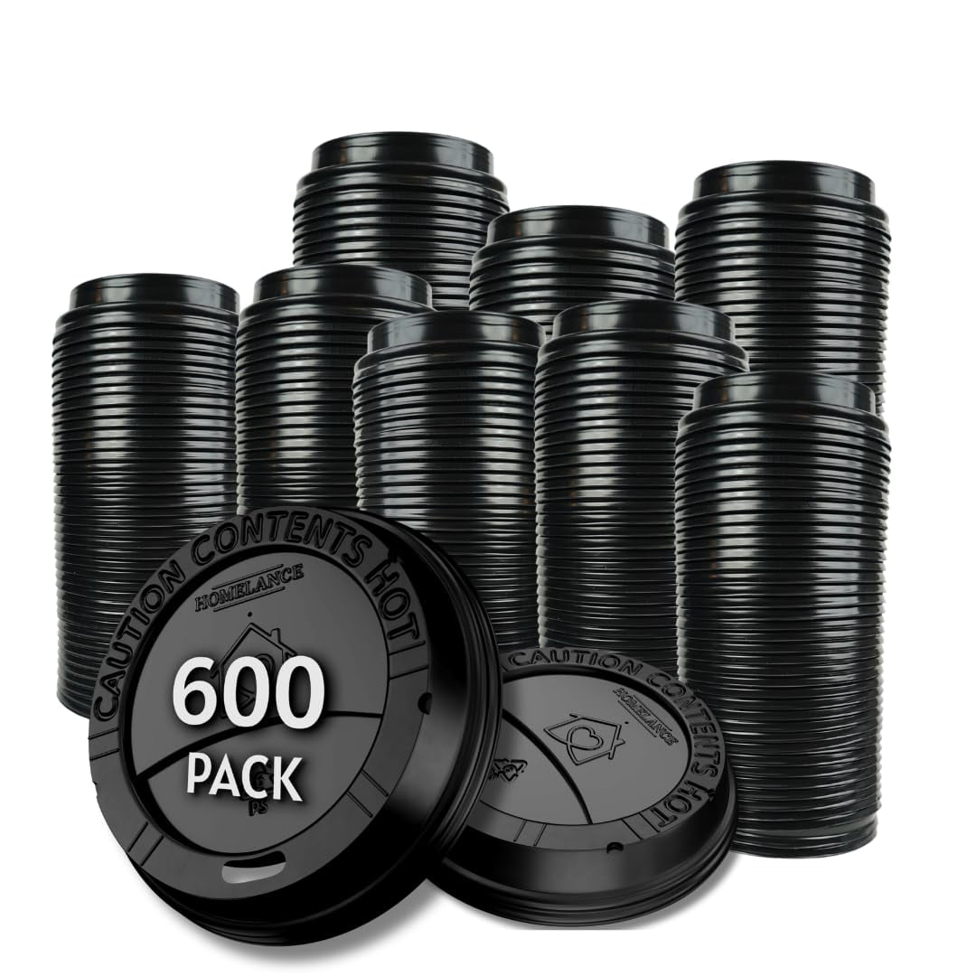Paquete De 600 Tapas Desechables Para Tazas De Café Homelance, Color Negro