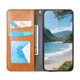 thumbnail image 4 of Funda tipo cartera para Samsung Galaxy S25 de piel con cierre magnético, ranuras para tarjetas y correa para la muñeca Marrón, 4 of 6