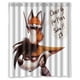 thumbnail image 1 of Cortina de ducha con fondo de zorro de dibujos animados, juego de cortina de baño con ganchos, tamaño 60 x 72 pulgadas, 1 of 3