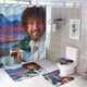 thumbnail image 1 of Bob Ross La alegría de pintar-theme 4-Piece Shower Curtain Set with Rugs, Waterproof Bathroom Decor Set Includes Bath Mat, U-Shaped Rug, Toilet Lid Cover and Curtain with Hooks, 1 of 6
