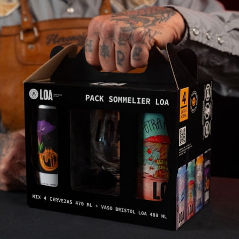 Pack Sommelier (4 Cervezas Linea + Copa) Loa